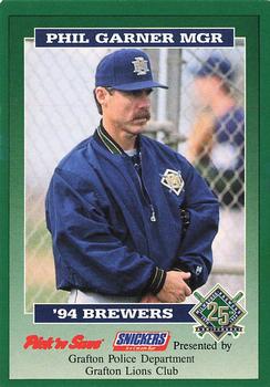 1994 Milwaukee Brewers Police - Grafton Police Department Grafton Lions Club #NNO Phil Garner Front