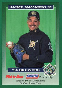 1994 Milwaukee Brewers Police - Grafton Police Department Grafton Lions Club #NNO Jaime Navarro Front