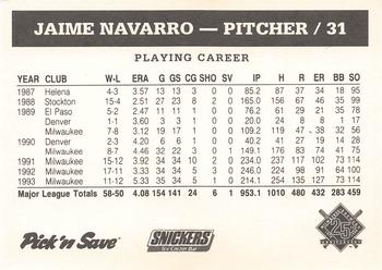 1994 Milwaukee Brewers Police - Grafton Police Department Grafton Lions Club #NNO Jaime Navarro Back