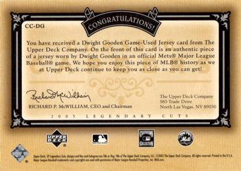 2005 SP Legendary Cuts - Classic Careers Material Gold #CC-DG Dwight Gooden Back