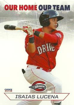 2018 Choice Greenville Drive #15 Isaias Lucena Front
