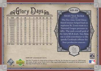 2005 SP Legendary Cuts - Glory Days #GD-AV Andy Van Slyke Back