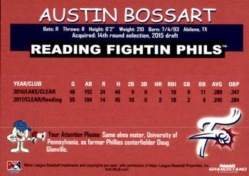 2018 Grandstand Reading Fightin Phils #NNO Austin Bossart Back