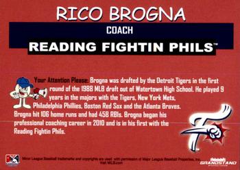 2018 Grandstand Reading Fightin Phils #NNO Rico Brogna Back