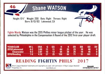 2017 Grandstand Reading Fightin Phils Update #NNO Shane Watson Back