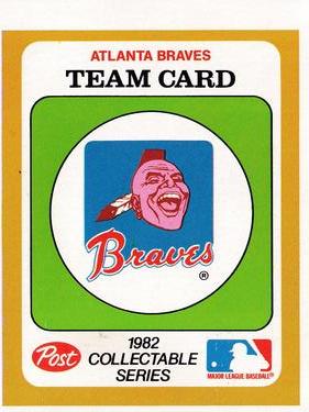 1982 Post Cereal Team Card #NNO Atlanta Braves Front
