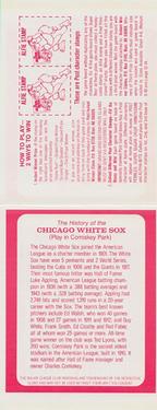 1982 Post Cereal Team Card #NNO Chicago White Sox Back