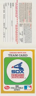 1982 Post Cereal Team Card #NNO Chicago White Sox Front