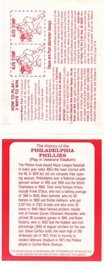 1982 Post Cereal Team Card #NNO Philadelphia Phillies Back