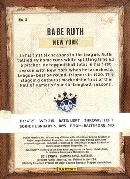 2019 Panini Diamond Kings - Framed Plum #3 Babe Ruth Back