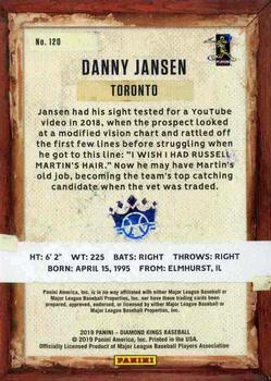 2019 Panini Diamond Kings - Framed Plum #120 Danny Jansen Back