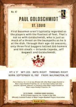2019 Panini Diamond Kings - Artist's Proof #47 Paul Goldschmidt Back