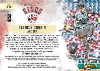 2019 Panini Diamond Kings - Jersey Kings #JK-PC Patrick Corbin Back