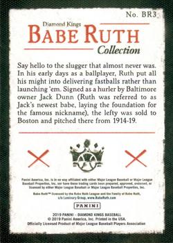 2019 Panini Diamond Kings - Babe Ruth Collection #BR3 Babe Ruth Back