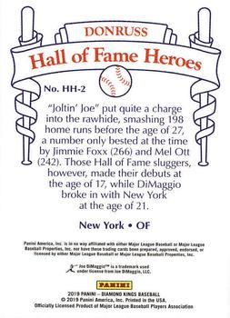 2019 Panini Diamond Kings - Hall of Fame Heroes #HH-2 Joe DiMaggio Back
