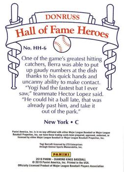 2019 Panini Diamond Kings - Hall of Fame Heroes #HH-6 Yogi Berra Back