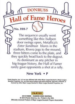 2019 Panini Diamond Kings - Hall of Fame Heroes #HH-7 Mariano Rivera Back