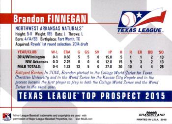 2015 Grandstand Texas League Top Prospects #NNO Brandon Finnegan Back