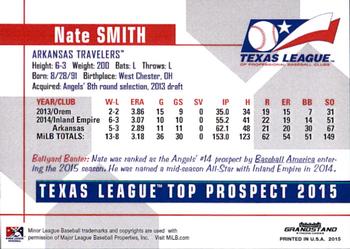 2015 Grandstand Texas League Top Prospects #NNO Nate Smith Back