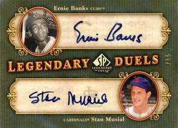 2005 SP Legendary Cuts - Legendary Duels Autograph #LD-BM Ernie Banks / Stan Musial Front