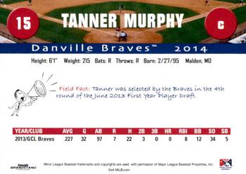 2014 Grandstand Danville Braves #NNO Tanner Murphy Back