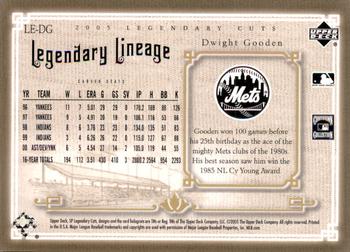 2005 SP Legendary Cuts - Legendary Lineage #LE-DG Dwight Gooden Back