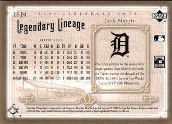 2005 SP Legendary Cuts - Legendary Lineage #LE-JM Jack Morris Back