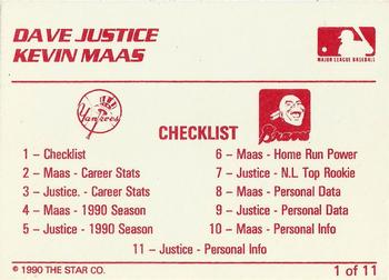 1990 Star Dave Justice / Kevin Maas #1 Kevin Maas / Dave Justice Back