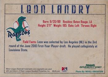 2010 Grandstand Ogden Raptors #NNO Leon Landry Back