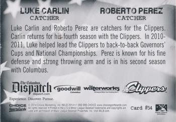 2014 Choice Columbus Clippers Military All-Stars #54 Luke Carlin / Roberto Perez Back