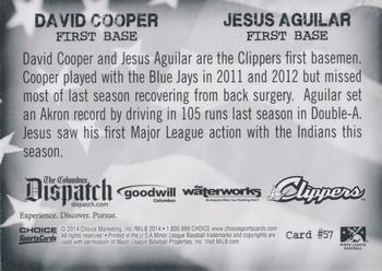 2014 Choice Columbus Clippers Military All-Stars #57 David Cooper / Jesus Aguilar Back