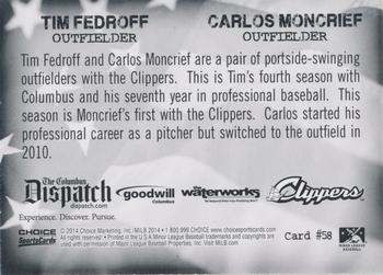 2014 Choice Columbus Clippers Military All-Stars #58 Tim Fedroff / Carlos Moncrief Back