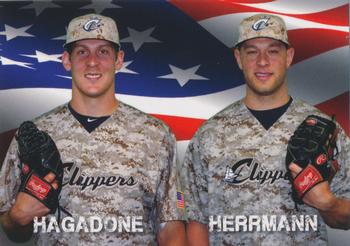 2014 Choice Columbus Clippers Military All-Stars #59 Nick Hagadone / Frank Herrmann Front