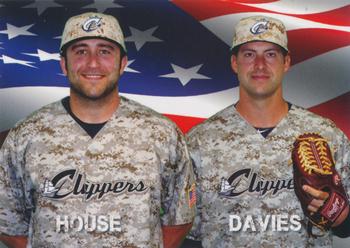 2014 Choice Columbus Clippers Military All-Stars #60 T.J. House / Kyle Davies Front