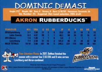 2018 Grandstand Akron RubberDucks #NNO Dominic DeMasi Back
