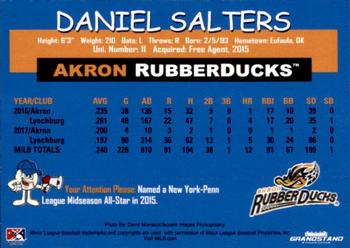 2018 Grandstand Akron RubberDucks #NNO Daniel Salters Back