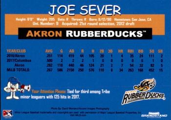 2018 Grandstand Akron RubberDucks #NNO Joe Sever Back