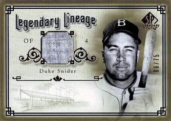 2005 SP Legendary Cuts - Legendary Lineage Material Gold #LE-SN Duke Snider Front