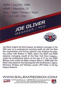 2018 Choice Salem Red Sox #29 Joe Oliver Back