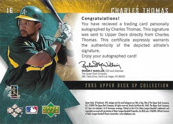 2005 SP Collection - SPx Signatures #16 Charles Thomas Back