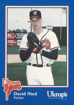 1992 Ukrop's Pepsi Richmond Braves #7 David Nied Front