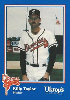 1992 Ukrop's Pepsi Richmond Braves #17 Billy Taylor Front