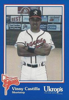1992 Ukrop's Pepsi Richmond Braves #27 Vinny Castilla Front