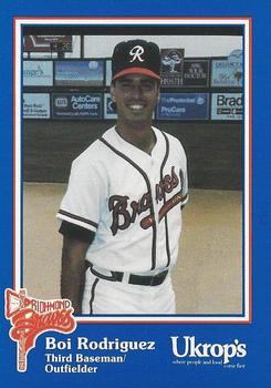 1992 Ukrop's Pepsi Richmond Braves #33 Boi Rodriguez Front