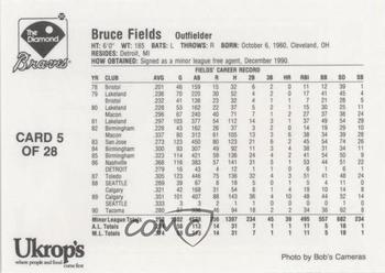 1991 Ukrop's Richmond Braves #5 Bruce Fields Back