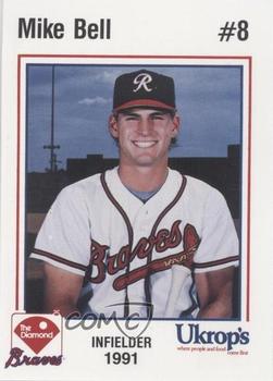 1991 Ukrop's Richmond Braves #8 Mike Bell Front