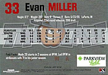2018 Grandstand Fort Wayne TinCaps #NNO Evan Miller Back