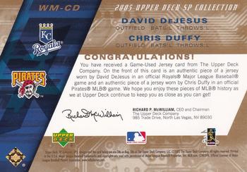 2005 SP Collection - SPx Winning Materials Dual Jersey #WM-CD David DeJesus / Chris Duffy Back