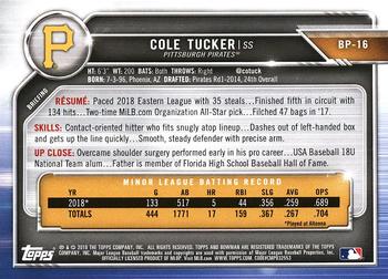 2019 Bowman - Prospects #BP-16 Cole Tucker Back