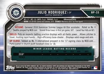2019 Bowman - Prospects #BP-33 Julio Rodriguez Back